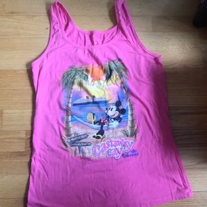 Hot Pink Disney Mickey Castaway Cap Tank Top